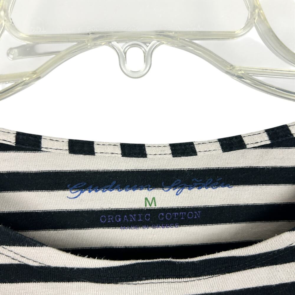 Gudrun Sjoden Long Sleeve Cream Black Striped Organic Cotton Tshirt M - Picture 5 of 6